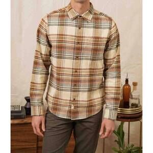 NEW BRIDGE & BURN larson classic fit button-up shirt in latte plaid